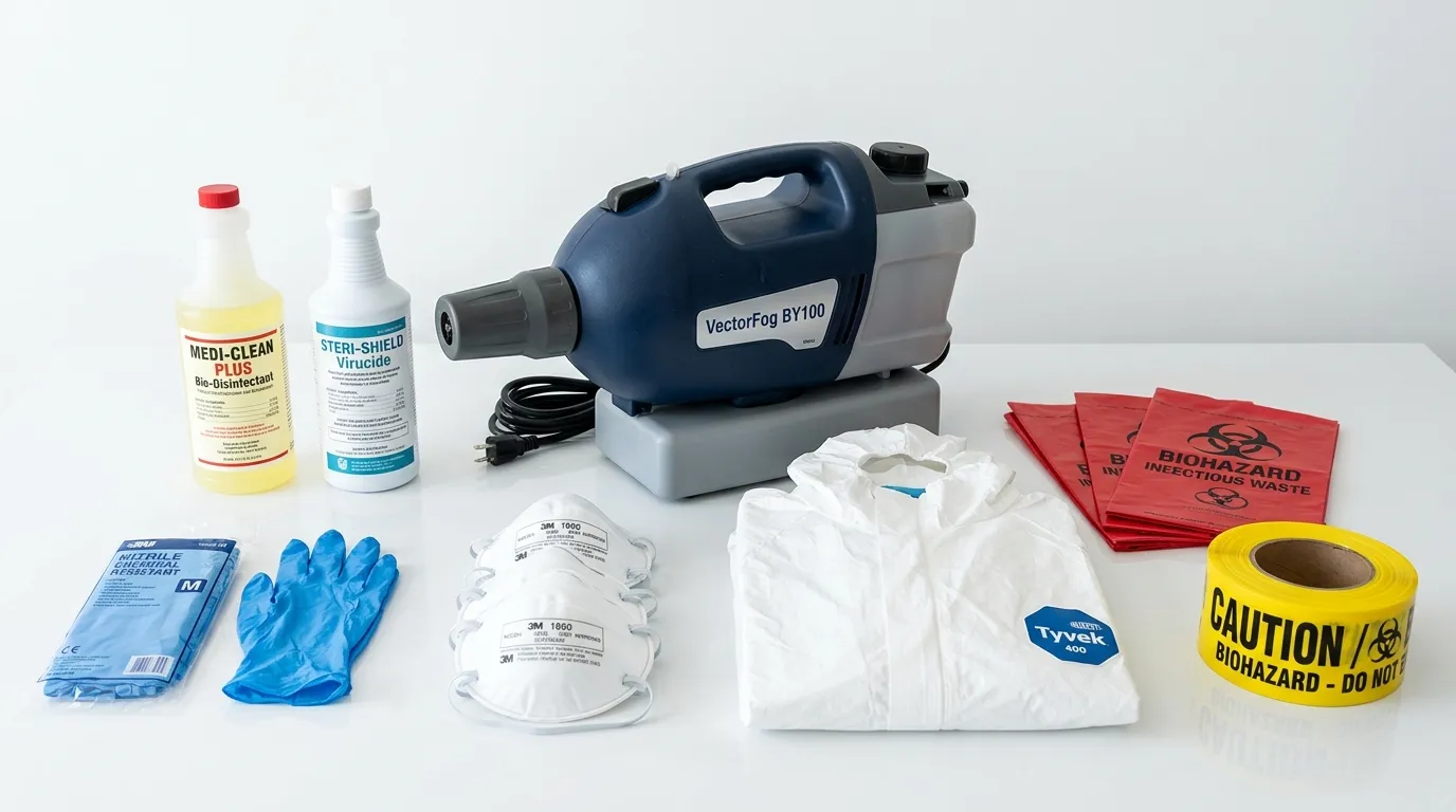 Professional biohazard remediation crew working in East Cambridge